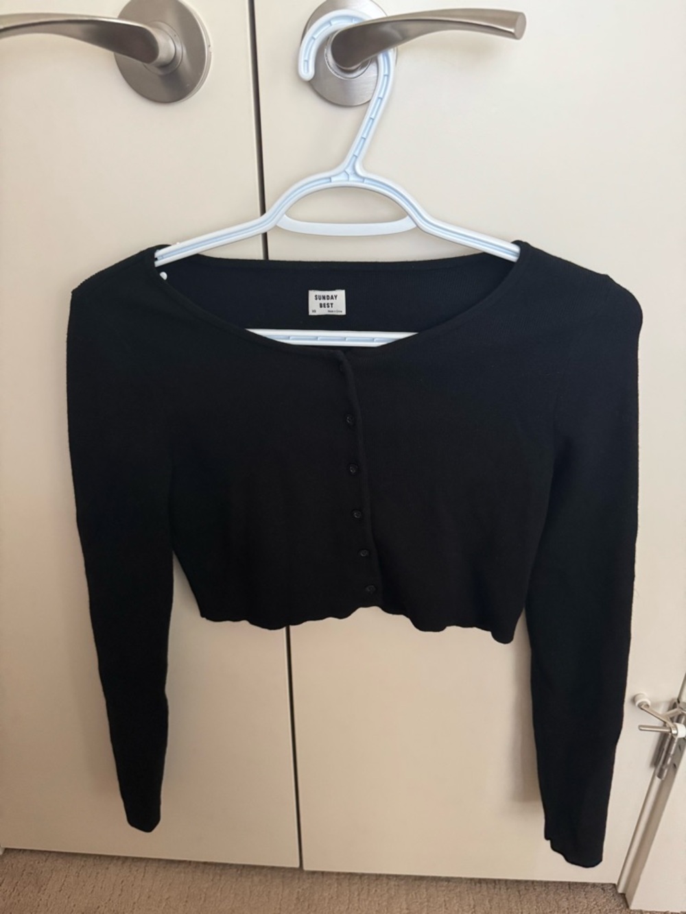 Sunday Best Black Cropped Button-Up Cardigan